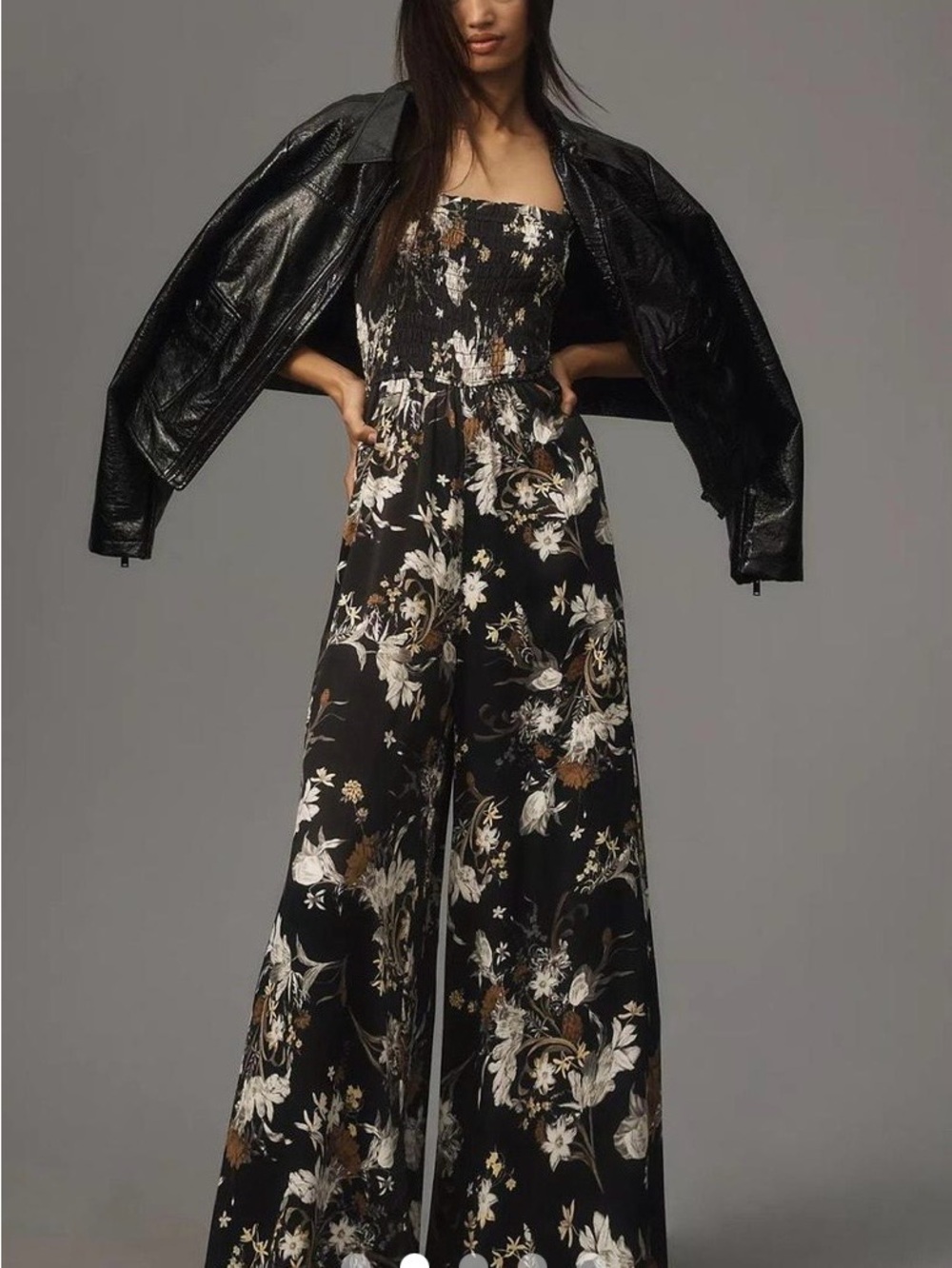 Floral Smocked Strapless Jumpsuit - Picture 15 of 16